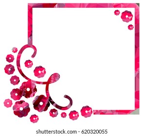 Attractive background with mosaic pattern. Decorative frame. Copy space. Vector clip art.