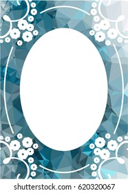 Attractive background with mosaic pattern. Decorative frame. Copy space. Vector clip art.