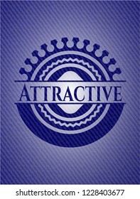 Attractive badge with jean texture