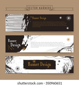 attractive banners set template design with abstract background