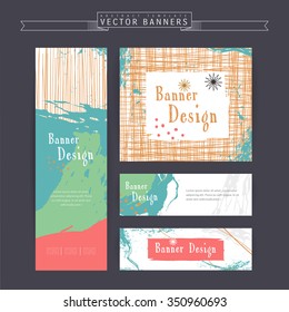 attractive banners set template design with abstract background