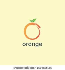 
attractive and beautiful orange fruit logo