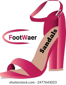 A attractive and beautifull logo for footwares. A pink color illustration art work with footwaer Logo design.