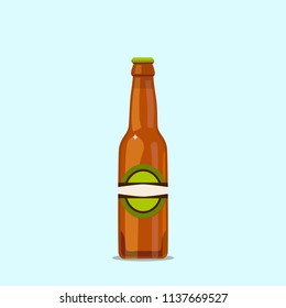 Attractive beer bottle on a blue background