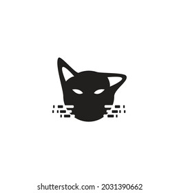 attractive black cat logo on white background