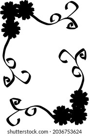 Attractive black floral design and card frame, This border can use for page margins, greeting cards,  photo frames. This design is an old art