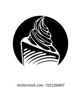 Attractive black and white cake logo. Good for typography.