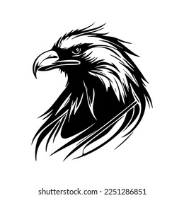 Attractive black and white eagle logo. Good for prints and t-shirts.