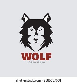 Attractive black wolf logo for various purposes