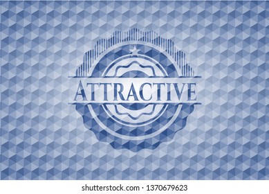 Attractive blue emblem with geometric pattern.