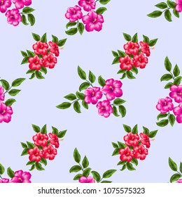 Attractive bright tropical floral pattern with hibiscus flowers. Regular order.