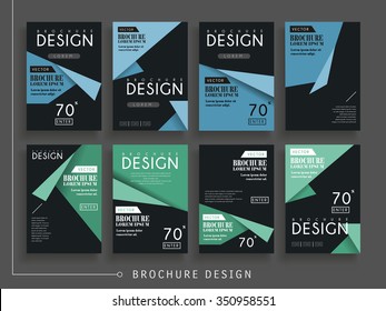 attractive brochure template design with origami elements