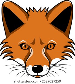 Attractive brown fox head vector