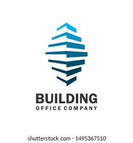 attractive building logo - vector illustration of design on a light background