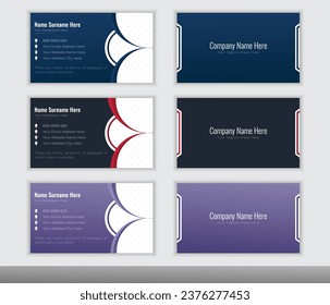 attractive business card design with abstract shape and 3 color.