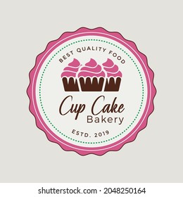 Attractive cake, Bakery, or Cupcake logo Design Template