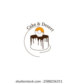 Attractive cake and desert logo vector illustrator image.