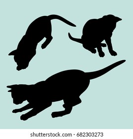 Attractive Cat animal gesture silhouette. Good use for symbol, web icon, mascot, sign, sticker design, or any design you want.