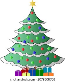 Attractive Christmas tree design, This image can use for icon , sign or symbol.