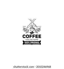 Attractive coffee logo for company or coffee shop with line art design