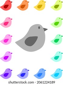 Attractive colorful simple bird drawing. this image can use for icon, sign and symbol. 
