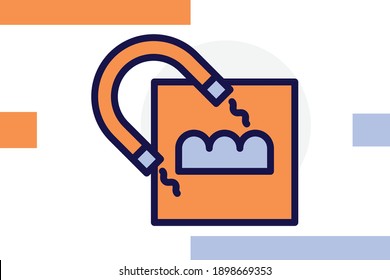 Attractive content advertisement icon line filled color concept related business, seo, marketing and finance elements.
