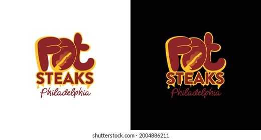 Attraktives und kühles Käsesteak-Logo