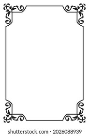 Attractive and cool design of frames and borders with floral corner decoration style integrated with black lines. Can be used on A4 size paper.