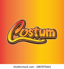 Attractive COSTUME graffiti art design to be printed on several media