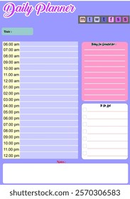 Attractive daily planner template vector