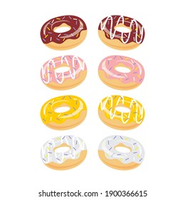 an attractive and delicious donut icon vector illustration, this illustration is suitable for banners on menus and children's books and so on