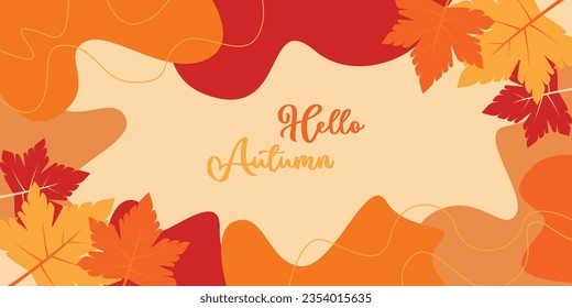 Attractive design autumn background, vector illustration for banner, greeting card, flyer, social media, website.
