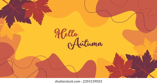 Attractive design autumn background, vector illustration for banner, greeting card, flyer, social media, website.