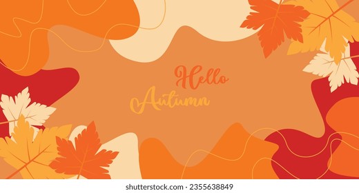 Attractive design autumn background, vector illustration for banner, greeting card, flyer, social media, website.