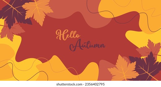 Attractive design autumn background, vector illustration for banner, greeting card, flyer, social media, website.