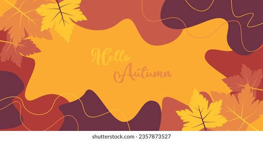 Attractive design autumn background, vector illustration for banner, greeting card, flyer, social media, website.