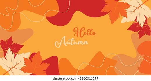 Diseño atractivo de fondo otoño, ilustración vectorial para banner, tarjeta de saludo, volante, medios sociales, sitio web.