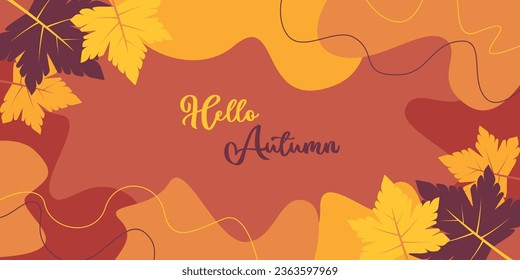 Attractive design autumn background, vector illustration for banner, greeting card, flyer, social media, website.