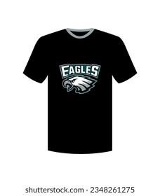 
Attractive Design Eagles T-Shirt Black 