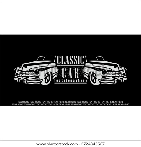 Attractive design of the old car logo with a distinctive feature