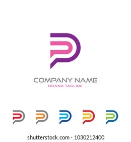 An attractive D&P logo related communication vector logo symbol. 