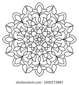 attractive and easy mandala design for coloring book, wall art, tattoo design, mandala art for henna design
