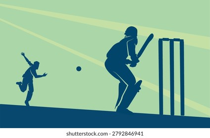 Attractive editable vector cricket game in action design great for your design resources print and others