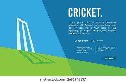 Diseño de mimbres de cricket de Vector editable atractivo ideal para sus recursos de diseño de impresión y otros