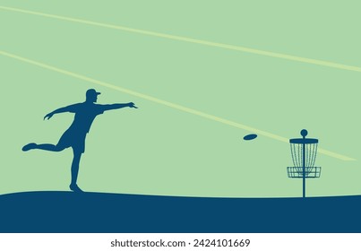 Attractive editable vector disc golfer in action great for your design resources print and others