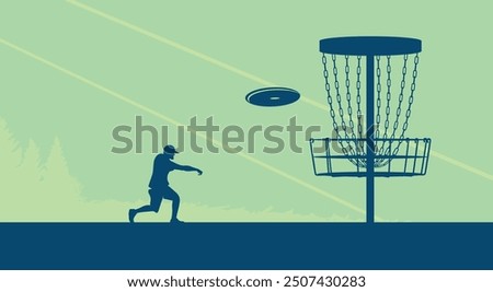 Attractive editable vector disc golfer in action great for your design resources print and others	