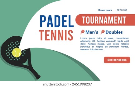 Attractive editable vector padel or paddle tennis poster banner for your tournament event background