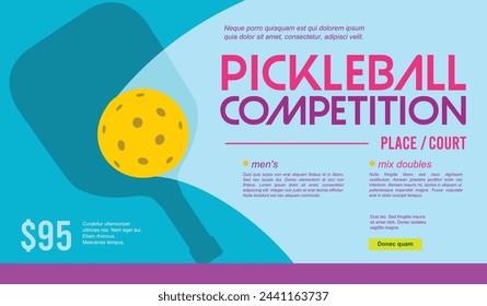 Atractivo diseño de póster de pickleball vectorial editable ideal para sus recursos de diseño de impresión y otros