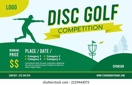 Attractive Editable Vector Poster Of Disc Golf Sport Competition For Your Event Ready For Digital And Print Format 