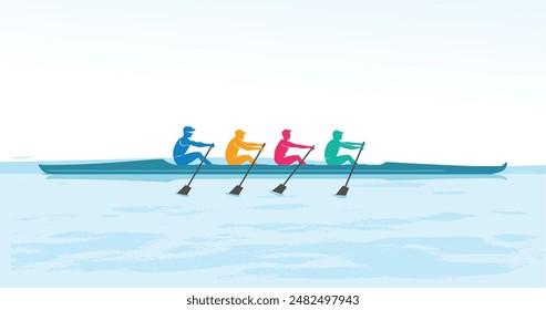Attractive editable vector rowers in action design great for your design resources print and other	